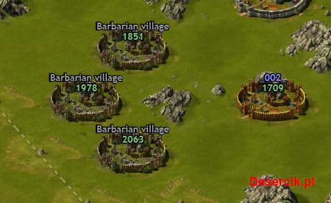wioski barbarzyńskie na mapie gry