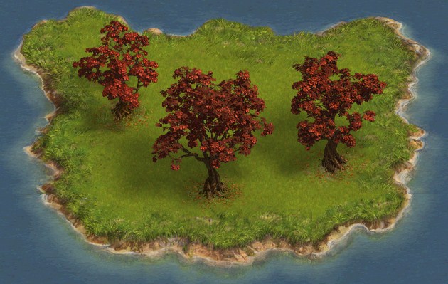 Szkółka drzew egzotycznych i czerwone drzewo niedługo w The Settlers Online