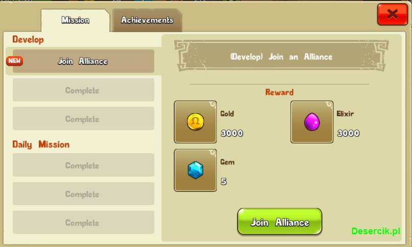 misje z nagrodą w diamentach