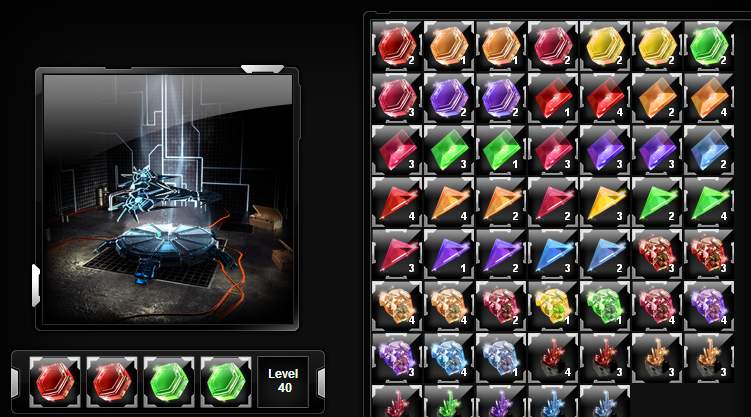 Kryształy w Nova Raider