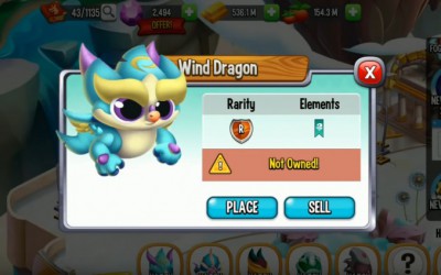 Żywioł Wiatru (Wind Element) i Smok Wiatru w Dragon City