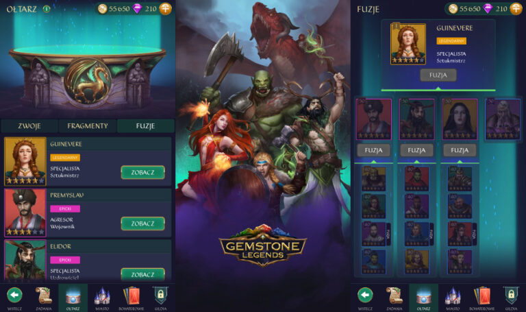 Ołtarz, fuzje i zwoje w Gemstone Legends