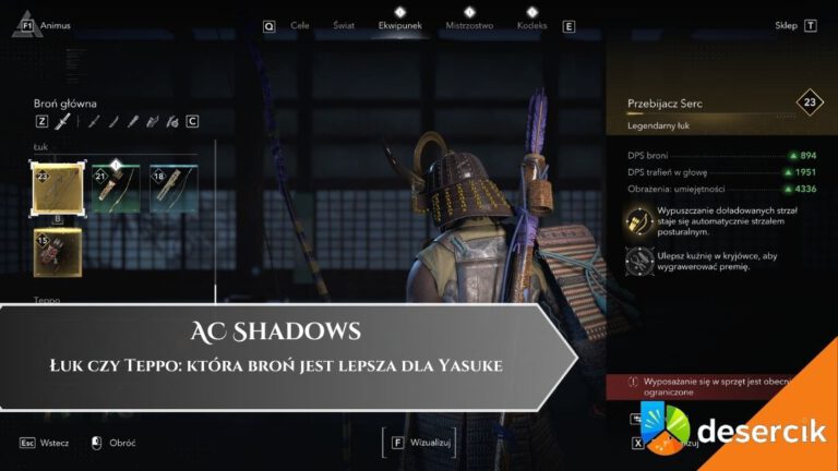 Assassin’s Creed Shadows – Łuk czy Teppo: która broń jest lepsza dla Yasuke