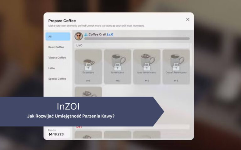 InZOI – Parzenie Kawy: rozwijanie umiejętności, tworzenie kaw