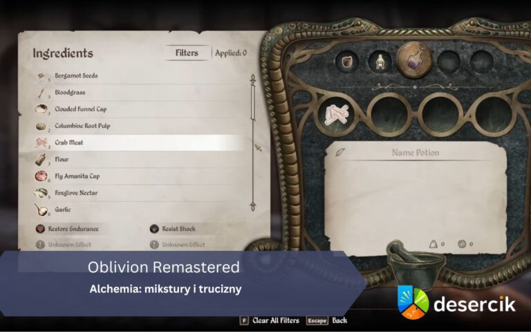 Oblivion Remastered – Alchemia: mikstury i trucizny