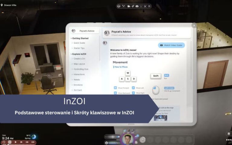 InZOI – podstawowe sterowanie, skróty klawiszowe