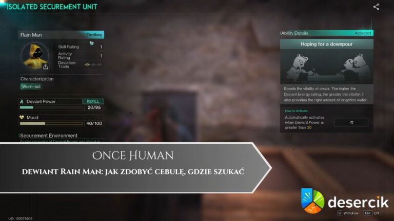 Once Human – dewiant Rain Man: jak zdobyć cebulę, gdzie szukać