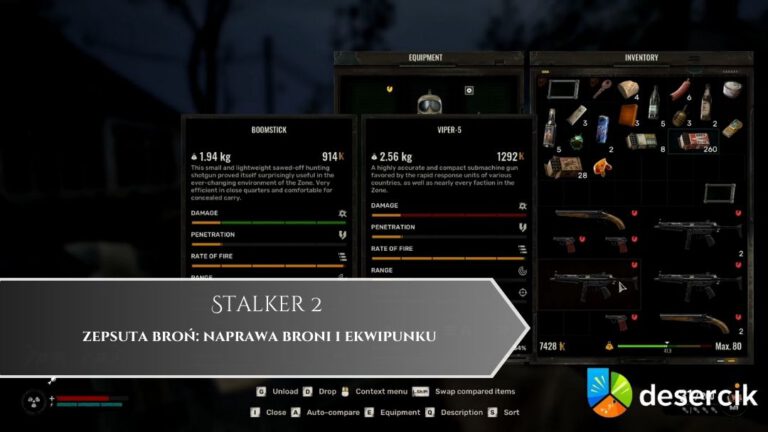 Stalker 2 – zepsuta broń: naprawa broni i ekwipunku