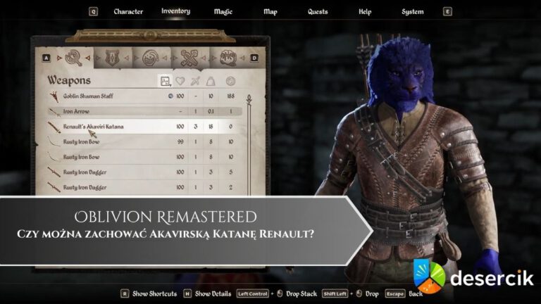 Oblivion Remastered – Czy można zachować Akavirską Katanę Renault?