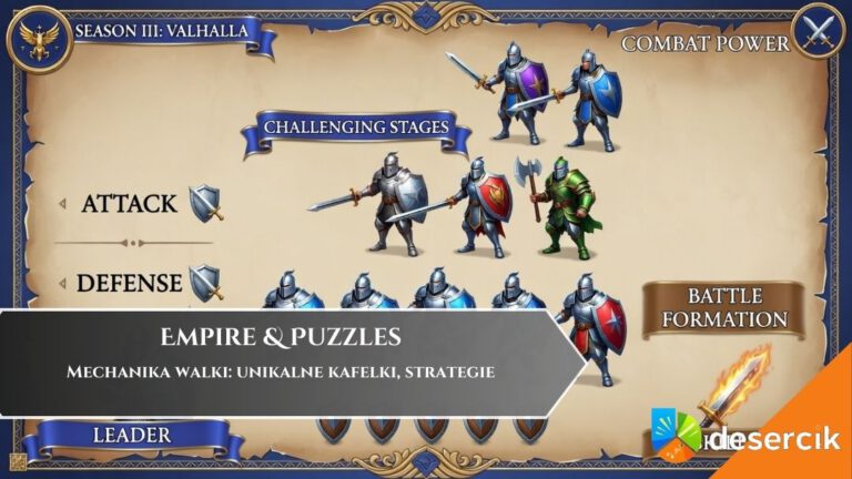 Empires & Puzzles – Mechanika walki: unikalne kafelki, strategie
