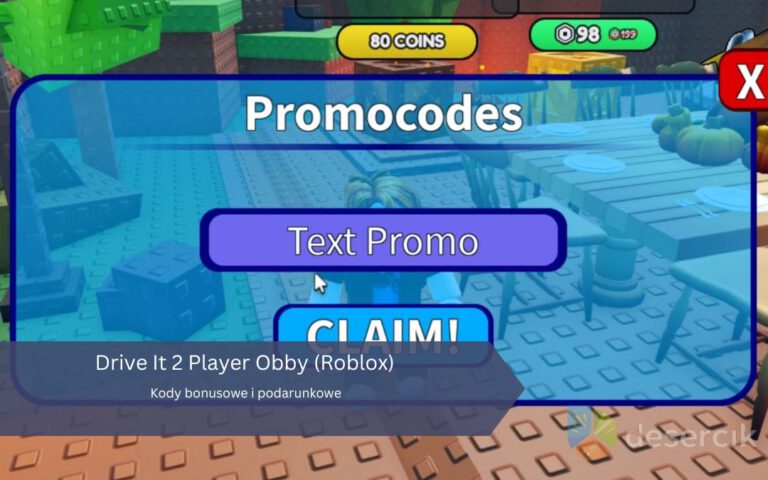 Drive It 2 Player Obby (Roblox): Kody bonusowe i podarunkowe