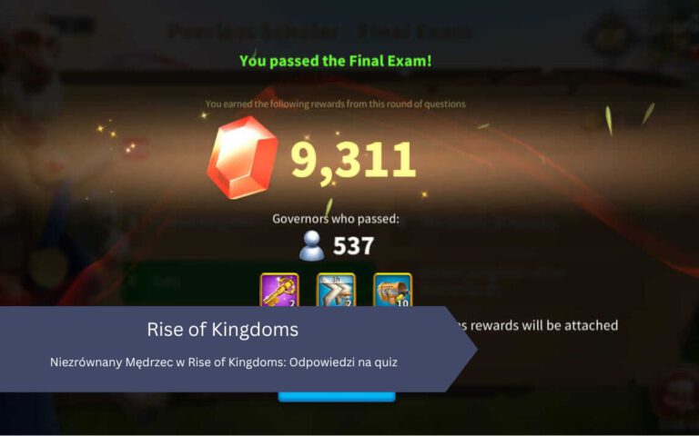 Niezrównany Mędrzec w Rise of Kingdoms: Odpowiedzi na quiz