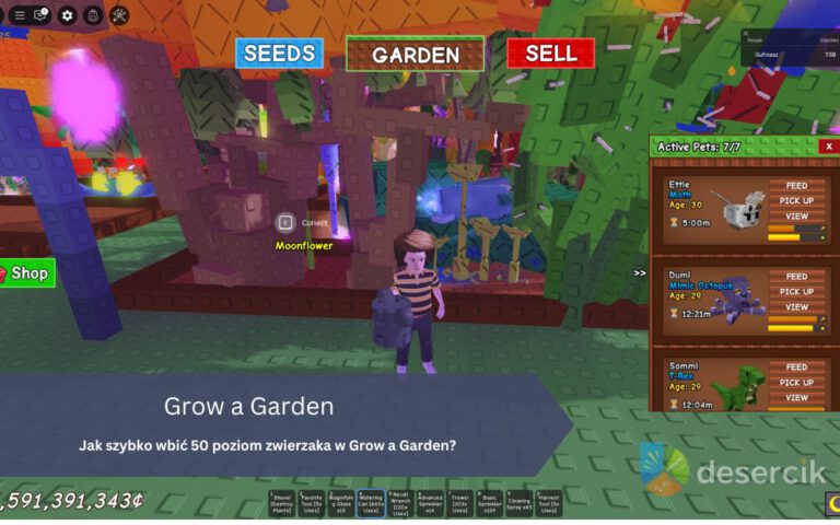 Jak szybko wbić 50 poziom zwierzaka w Grow a Garden?