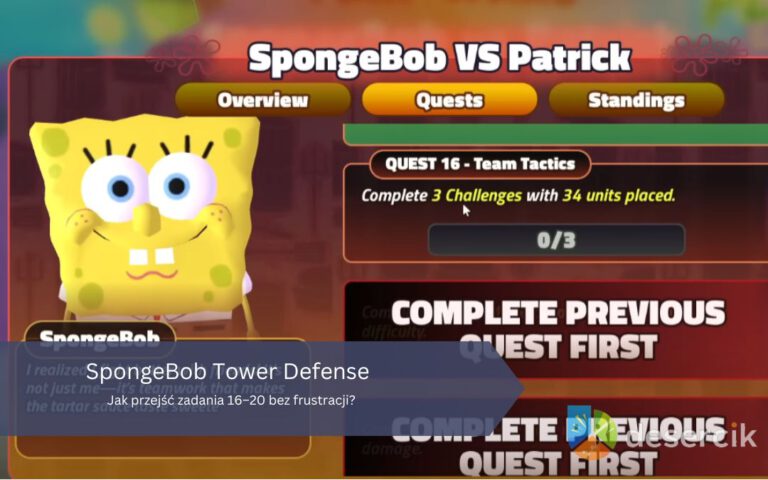 SpongeBob Tower Defense: Jak przejść zadania 16–20 bez frustracji?