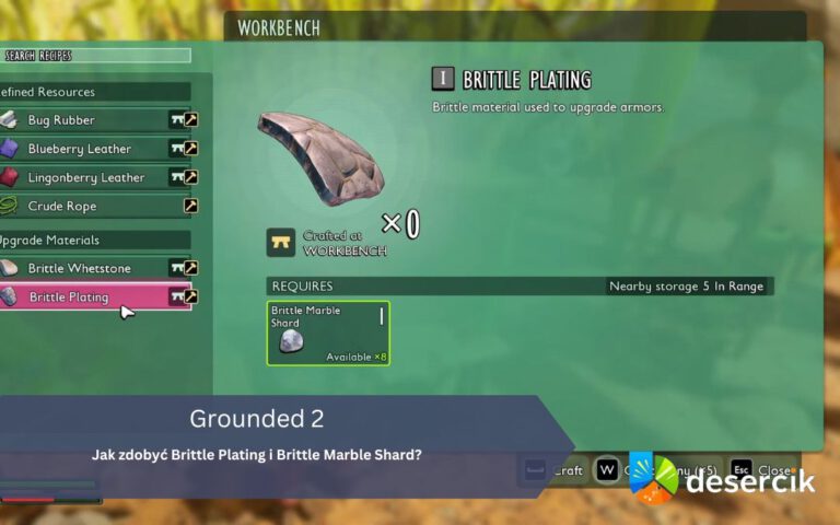Grounded 2: Jak zdobyć Brittle Plating i Brittle Marble Shard?