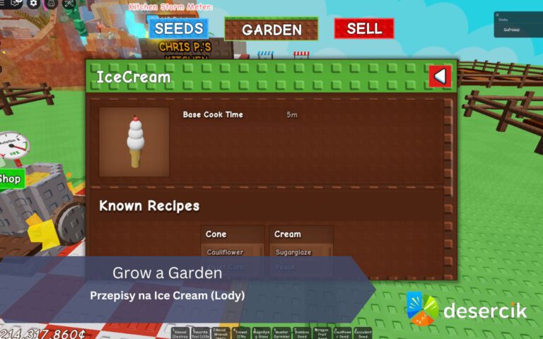 Przepisy na Ice Cream (Lody) w Grow a Garden