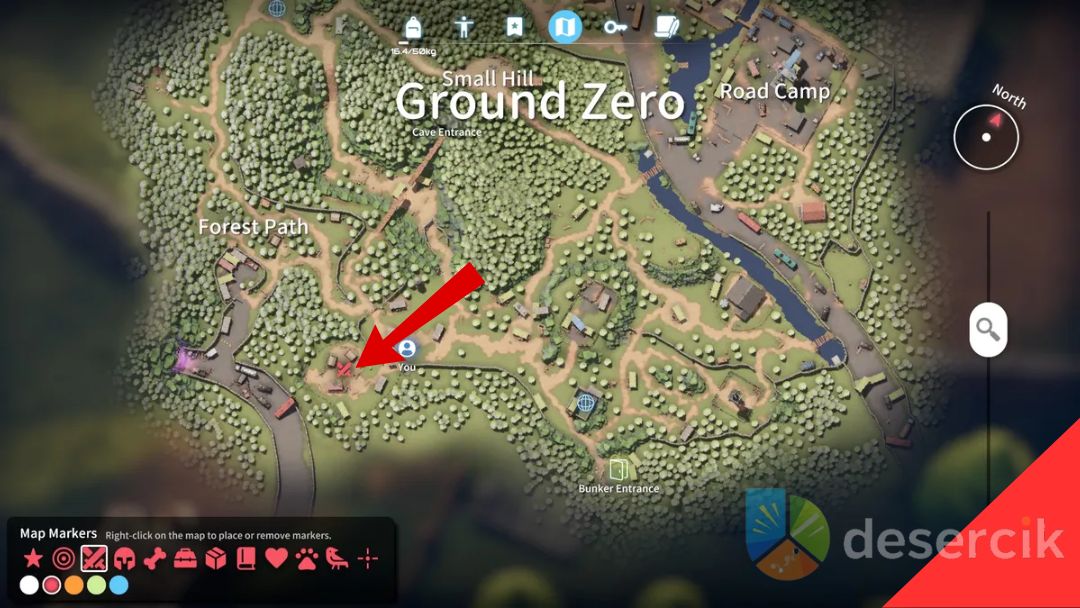 Obozowisko Rampaging Scavengers znajdziesz w polanie oznaczonej czerwonymi mieczami w południowo-zachodnim rogu mapy. Obozowisko Rampaging Scavengers znajdziesz w polanie oznaczonej czerwonymi mieczami w południowo-zachodnim rogu mapy.