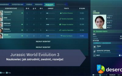Jurassic World Evolution 3 – Naukowiec: jak zatrudnić, zwolnić, rozwijać