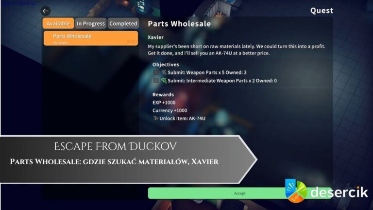Escape From Duckov – Parts Wholesale: gdzie szukać materiałów, Xavier