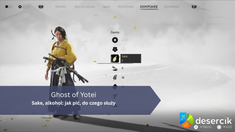 Ghost of Yotei – Sake, alkohol: jak pić, do czego służy