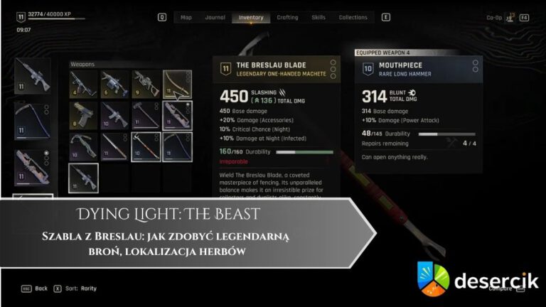 Dying Light: The Beast – Szabla z Breslau: jak zdobyć legendarną broń, lokalizacja herbów