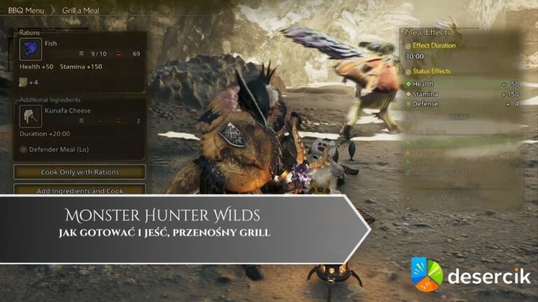 Monster Hunter Wilds – jak gotować i jeść, przenośny grill