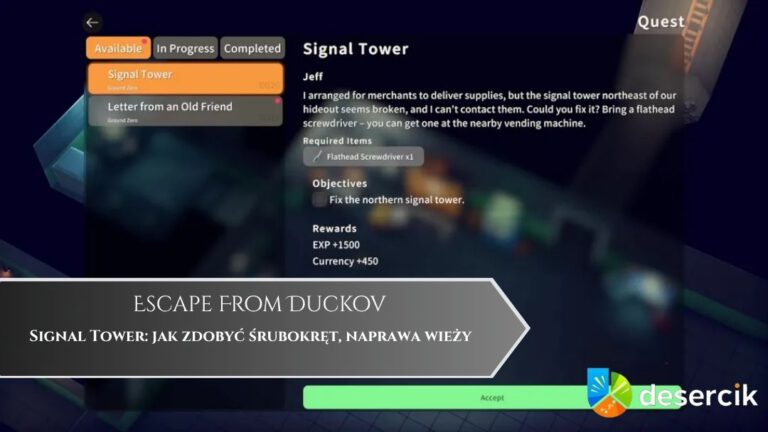 Escape From Duckov – Signal Tower: jak zdobyć śrubokręt, naprawa wieży