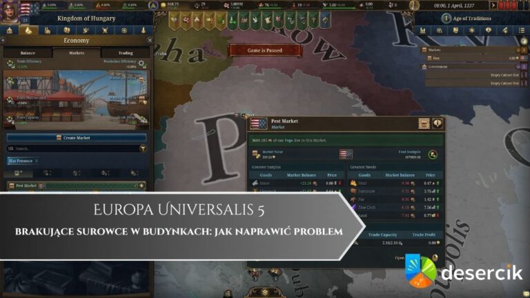 Europa Universalis 5 – brakujące surowce w budynkach: jak naprawić problem