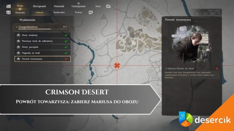 Crimson Desert &ndash; Powr&oacute;t towarzysza: zabierz Mariusa do obozu